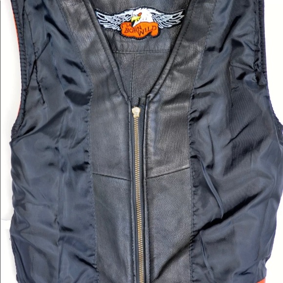 Harley Davidson Youth Boy's Leather Vest Black XS - Picture 3 of 6